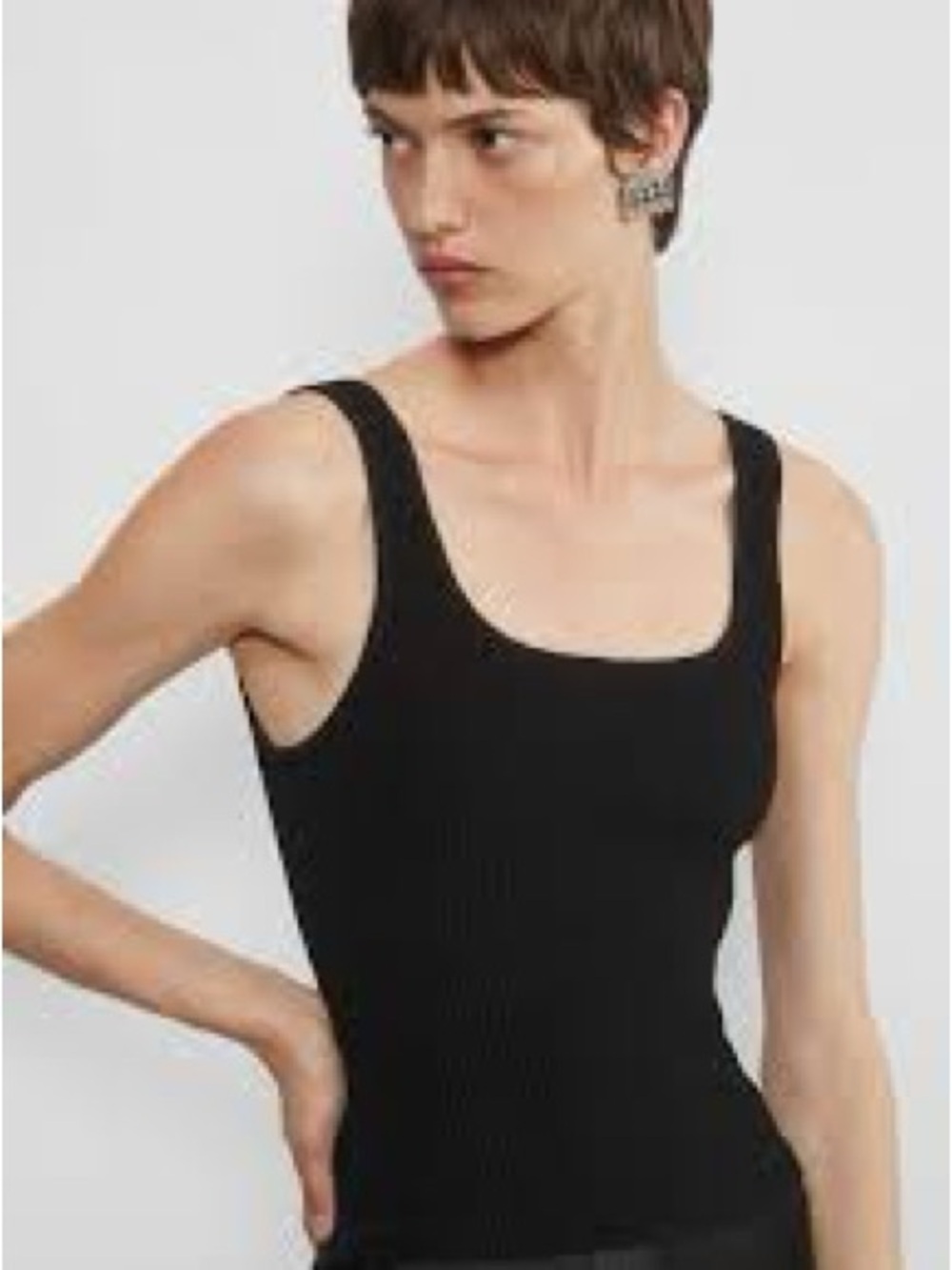 Babaton Square Neck Sculpt Knit Tank Top Sz XS